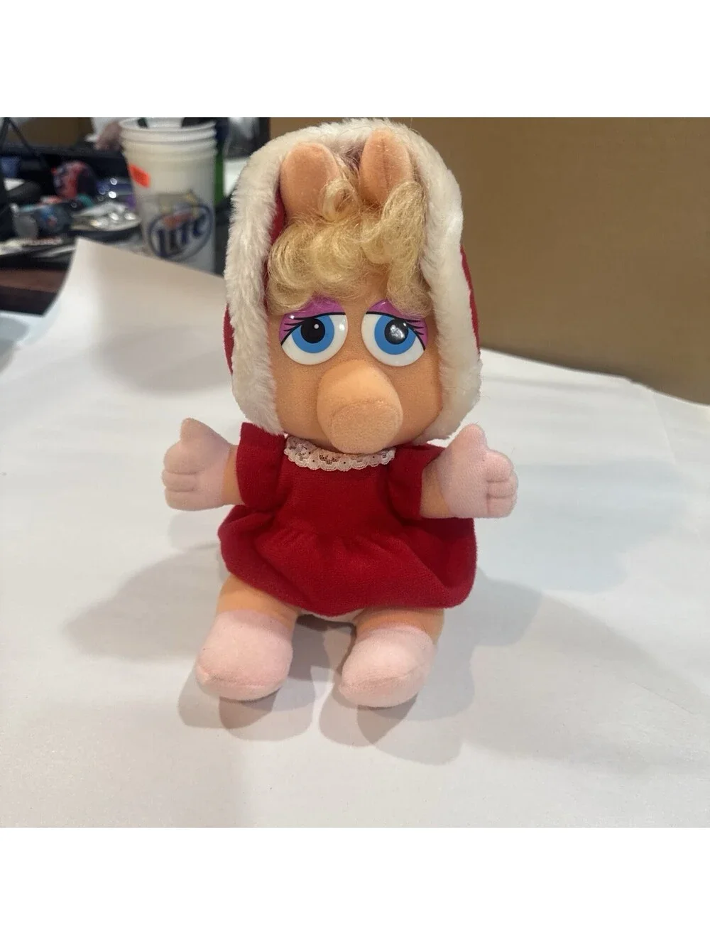Miss Piggy 1987 Baby Christmas Plush Doll Mrs. Claus Muppets Jim Hensen Simon